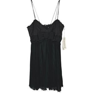 Oleg Cassini Women Vintage Sleeveless Mini Dress Black Fairy Grunge Size 8 NWT
